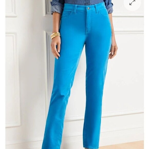 Talbots Signature Cherry Red Velveteen Straight Leg Pants Size 10p - Picture 3 of 8